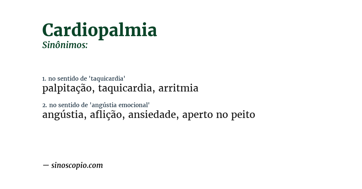 Sinônimo de cardiopalmia