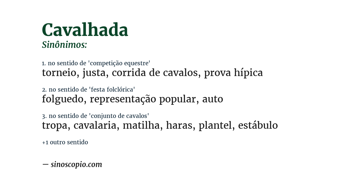 Sinônimo de cavalhada