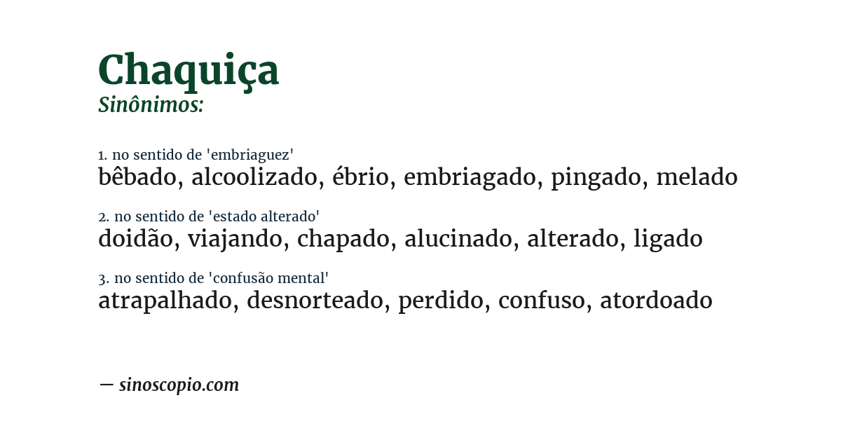 Sinônimo de chaquiça