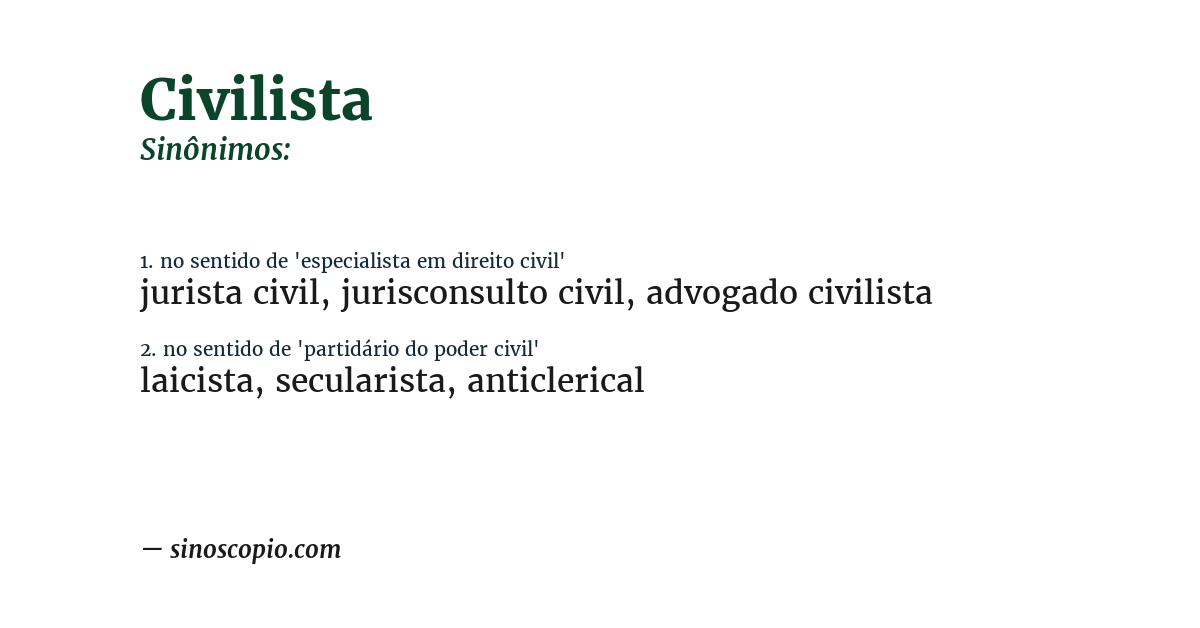 Sinônimo de civilista