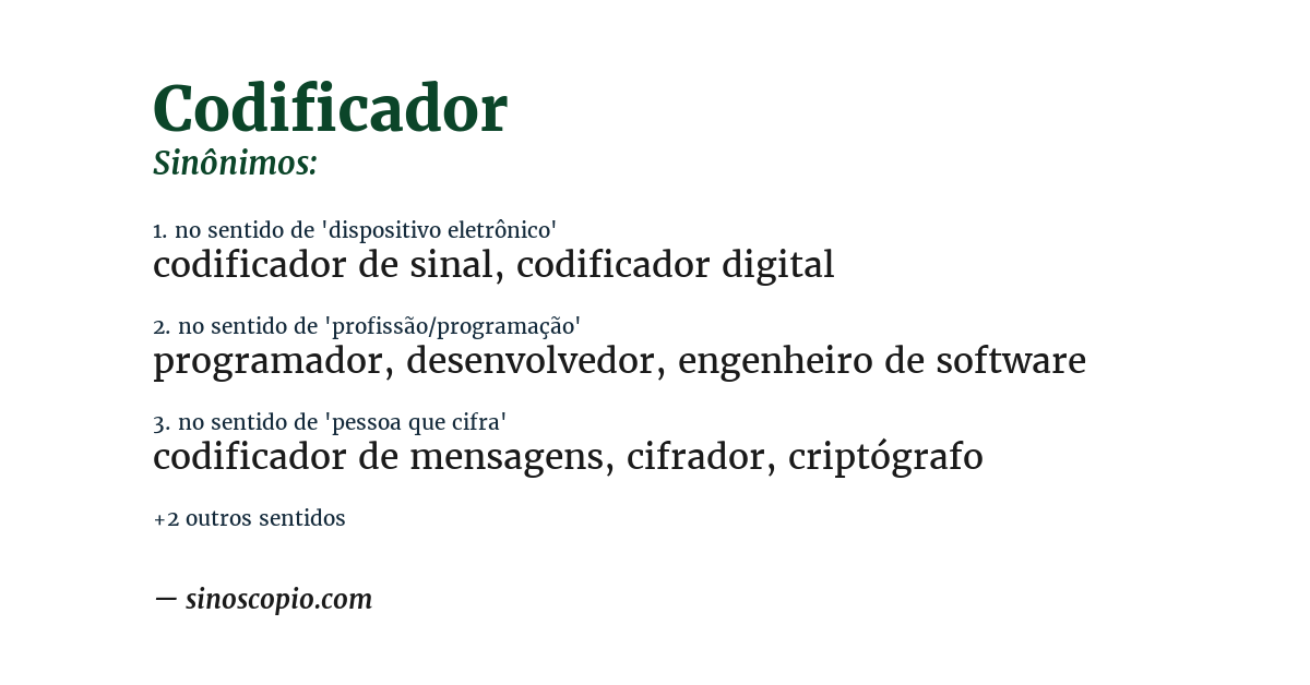 Sinônimo de codificador
