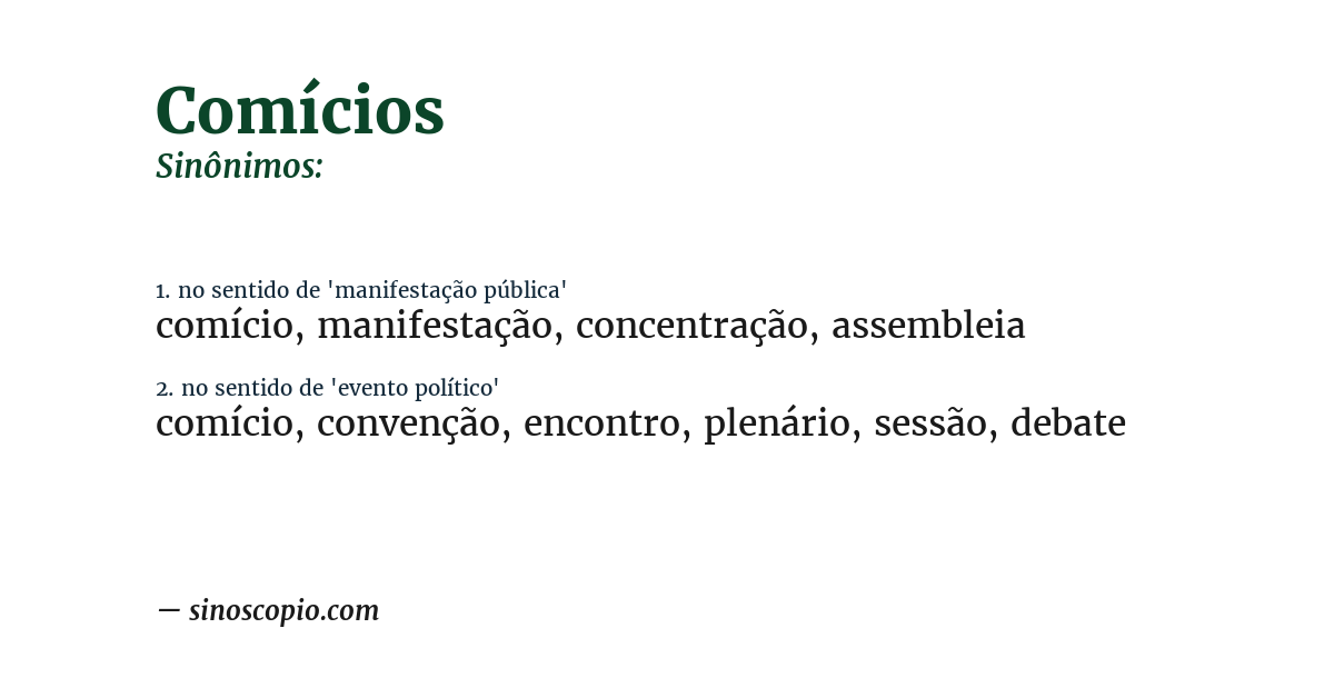 Sinônimo de comícios