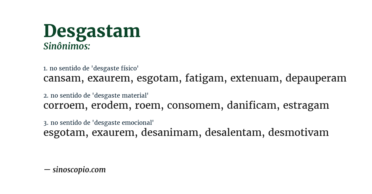 Sinônimo de desgastam