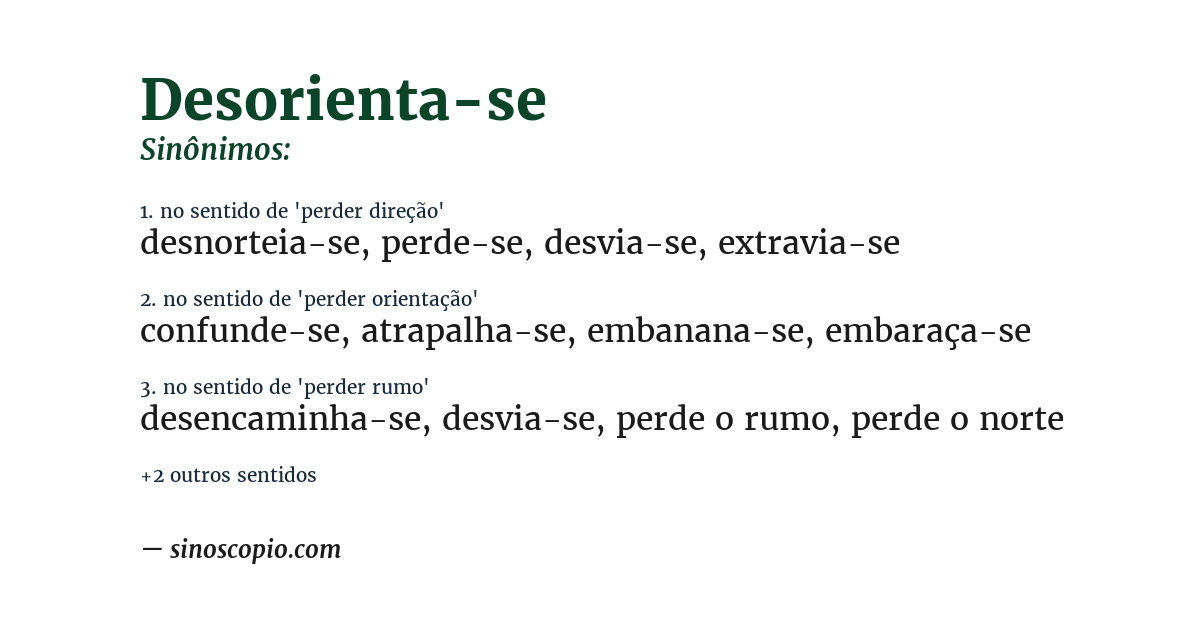 Sinônimo de desorienta-se