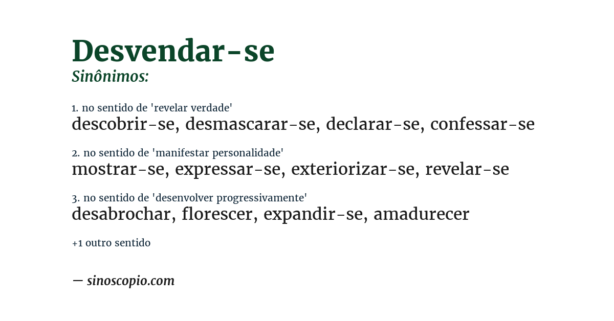 Sinônimo de desvendar-se