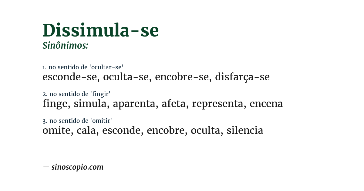 Sinônimo de dissimula-se