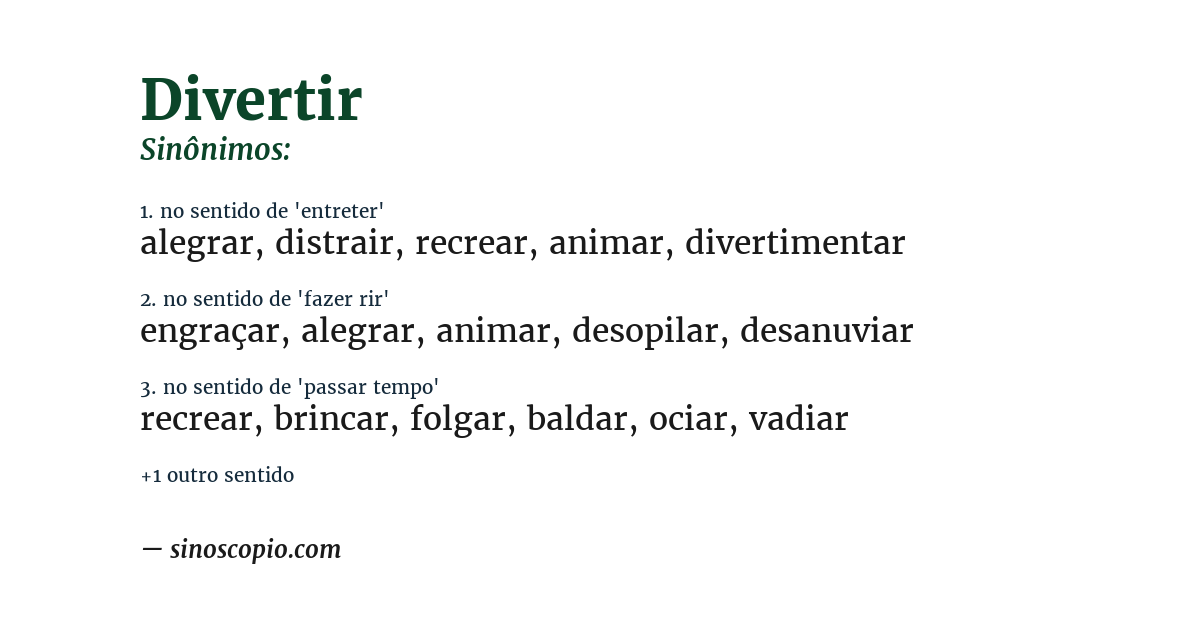 Sinônimo de divertir