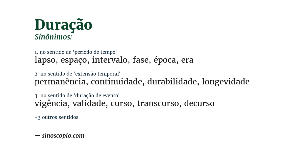Sinônimo de duração