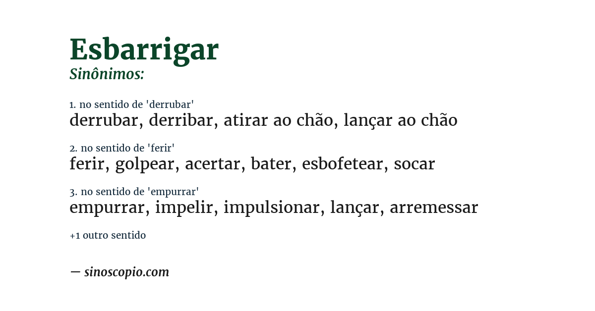 Sinônimo de esbarrigar