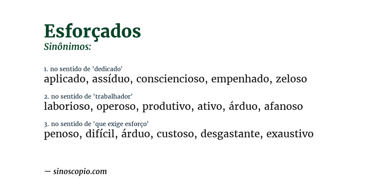 Sinônimo de esforçados