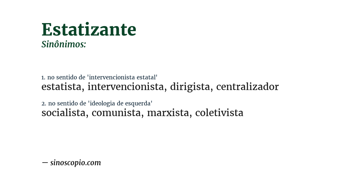 Sinônimo de estatizante
