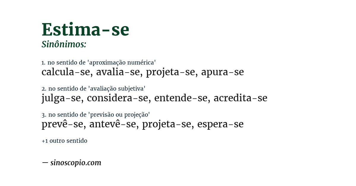 Sinônimo de estima-se