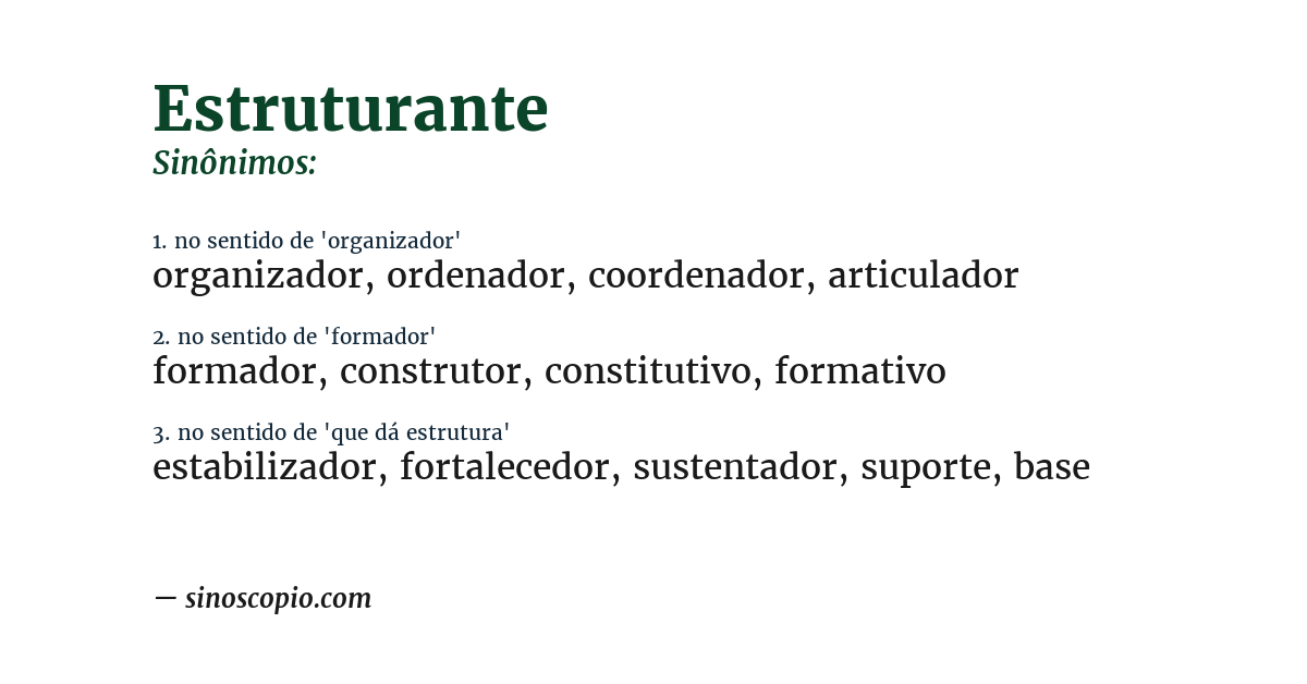 Sinônimo de estruturante