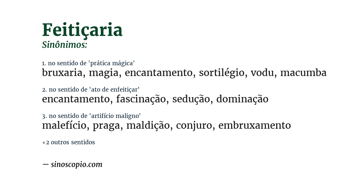 Sinônimo de feitiçaria