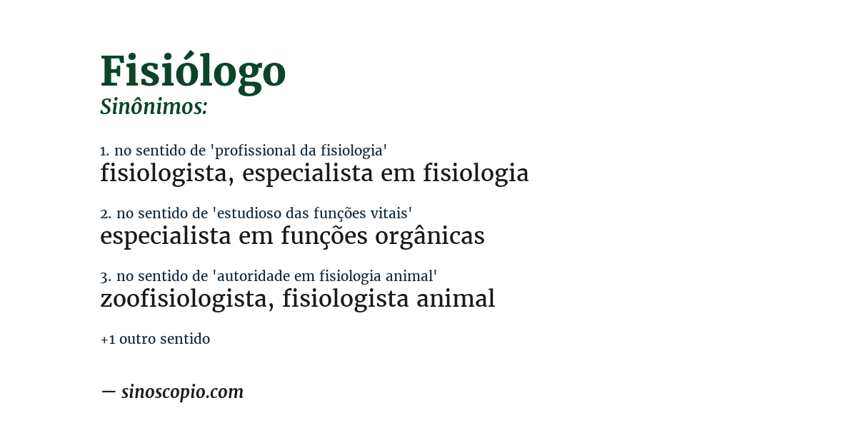 Sinônimo de fisiólogo