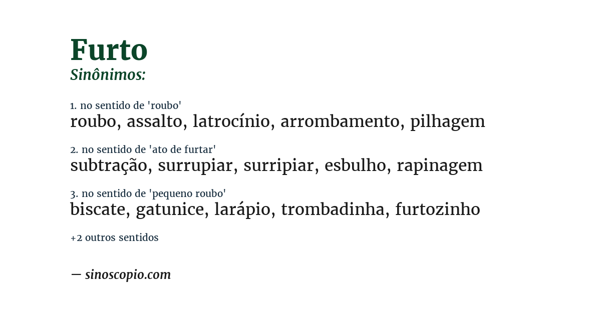 Sinônimo de furto