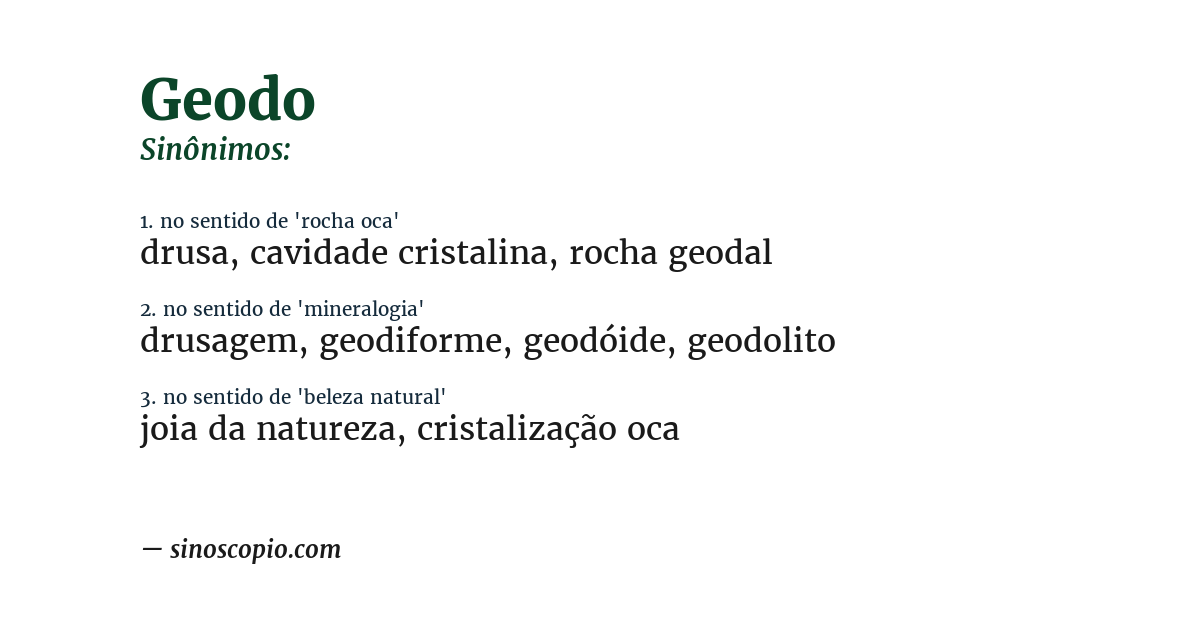 Sinônimo de geodo