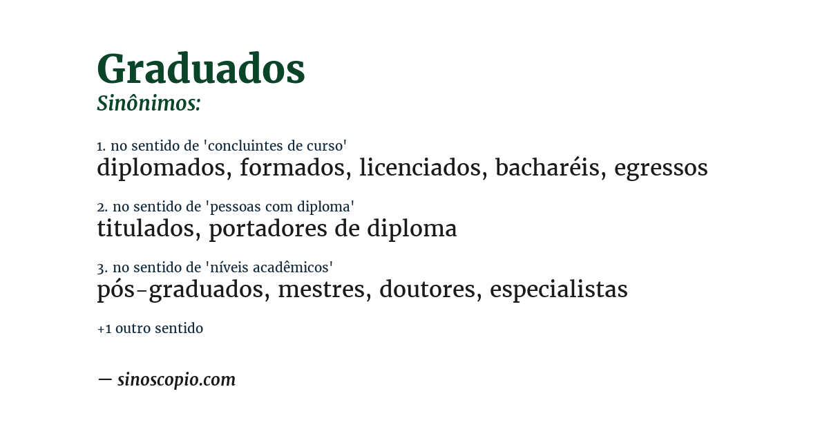 Sinônimo de graduados