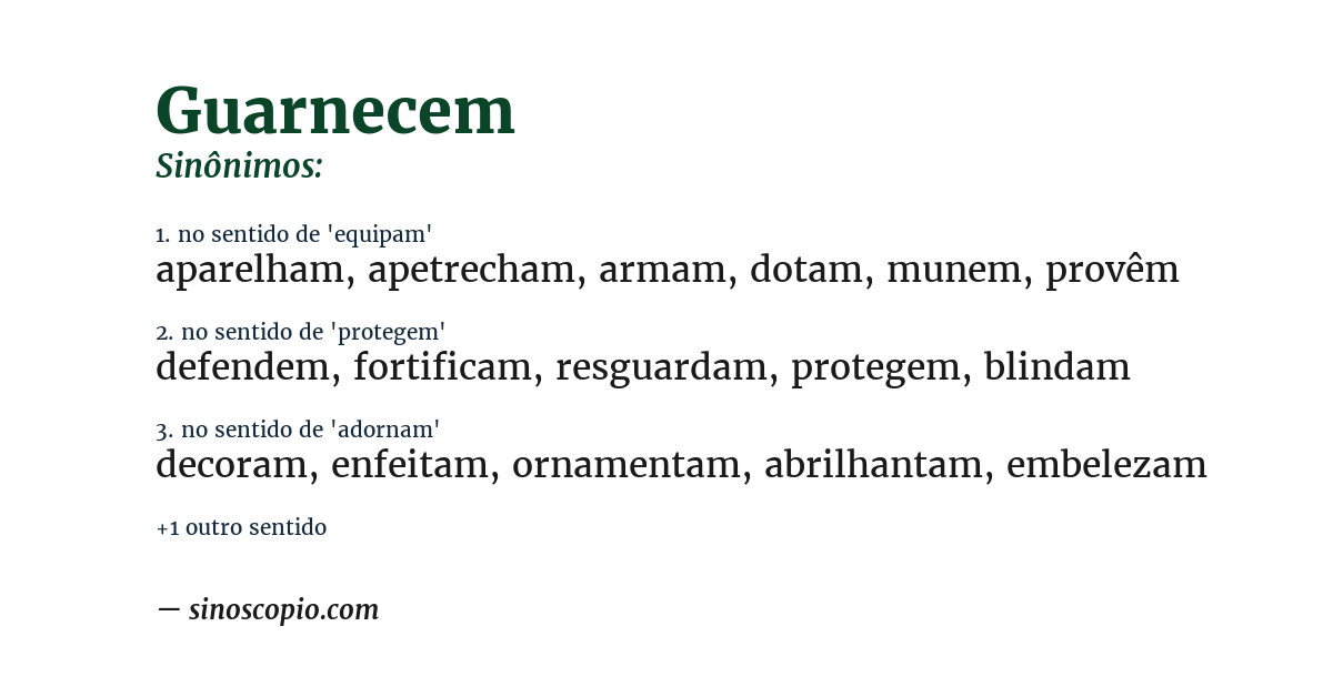 Sinônimo de guarnecem