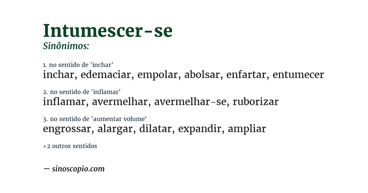 Sinônimo de intumescer-se