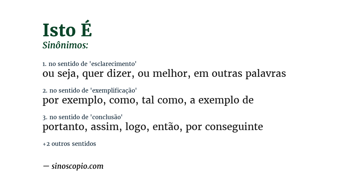 Sinônimo de isto é