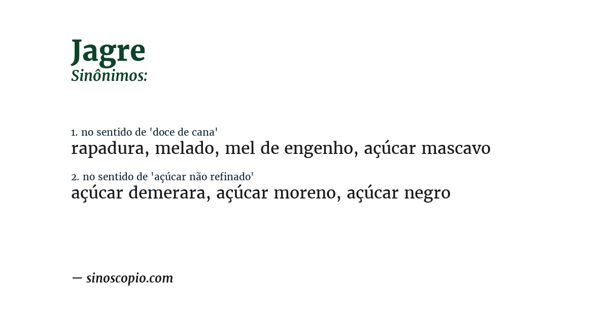 Sinônimo de jagre