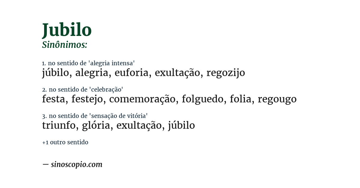 Sinônimo de jubilo