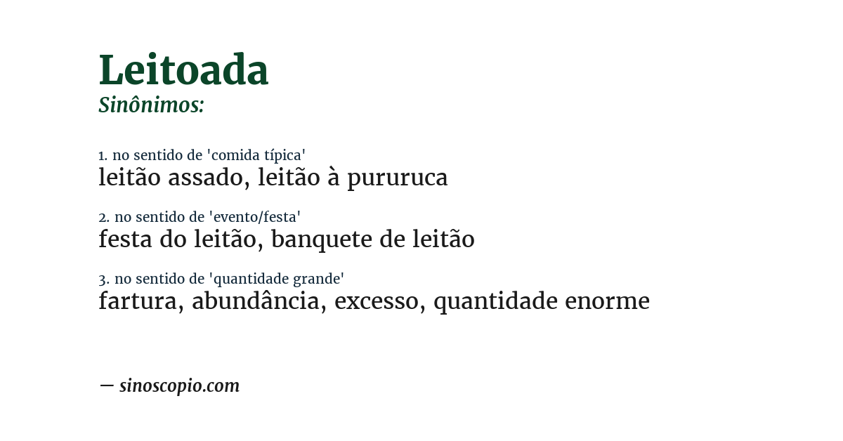 Sinônimo de leitoada