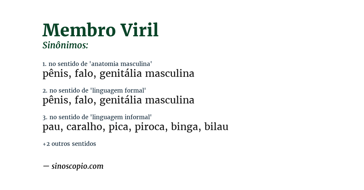 Sinônimo de membro viril