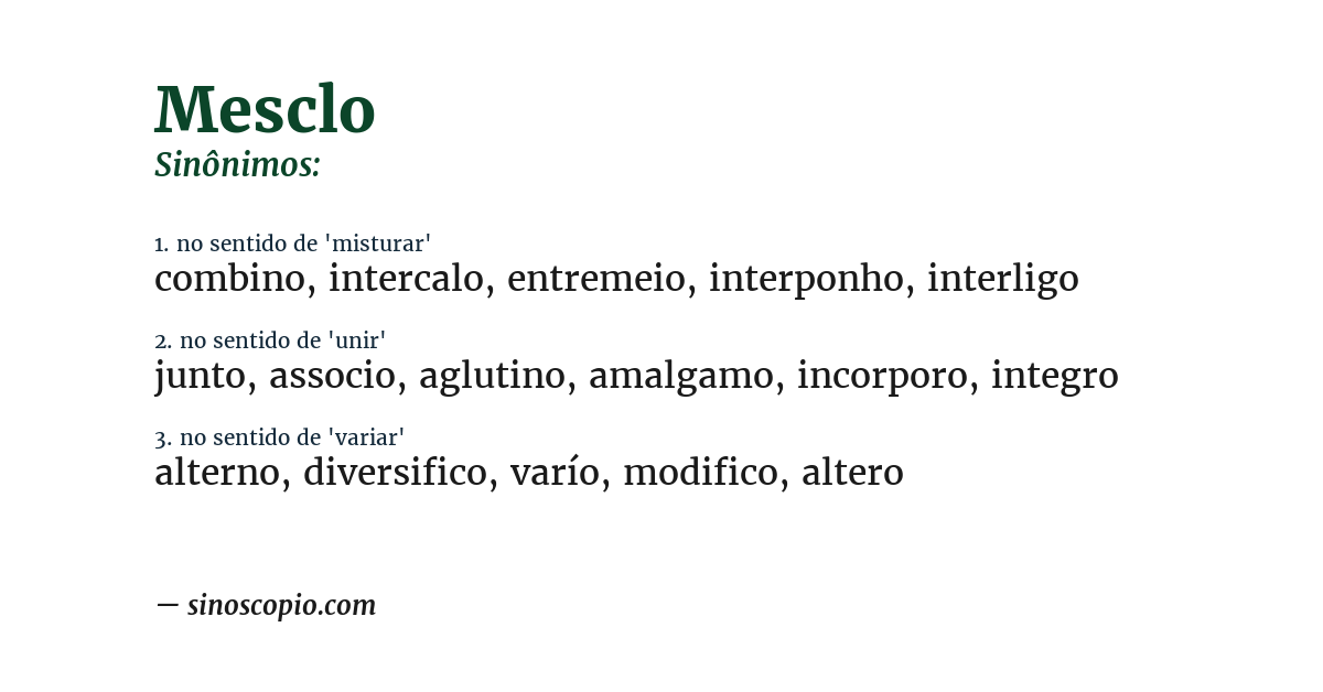 Sinônimo de mesclo