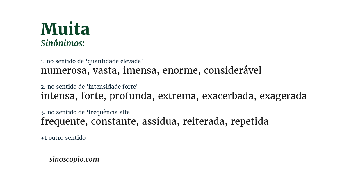 Sinônimo de muita