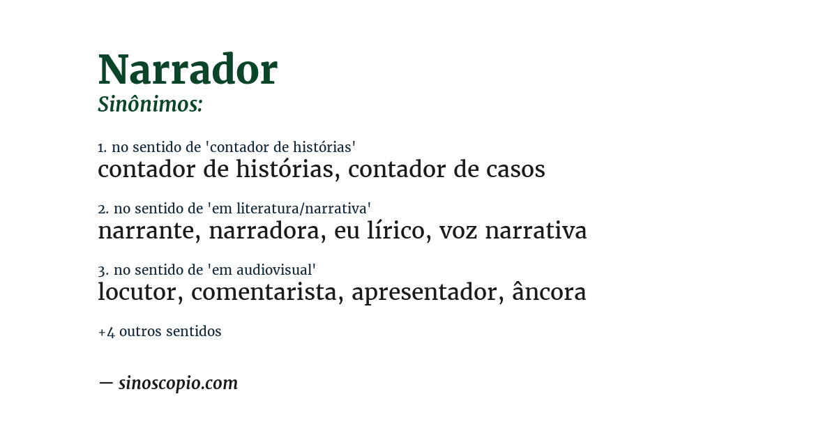 Sinônimo de narrador