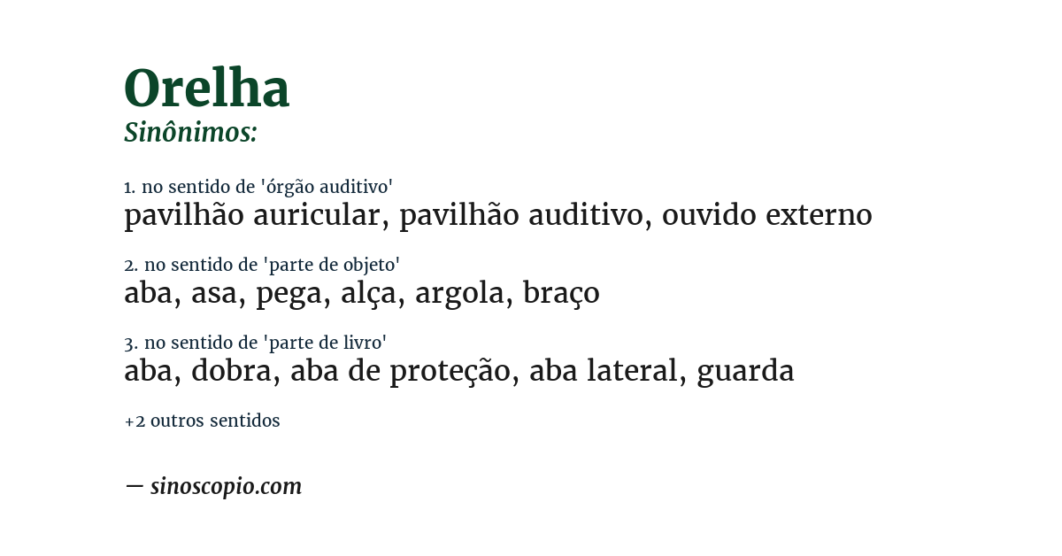 Sinônimo de orelha