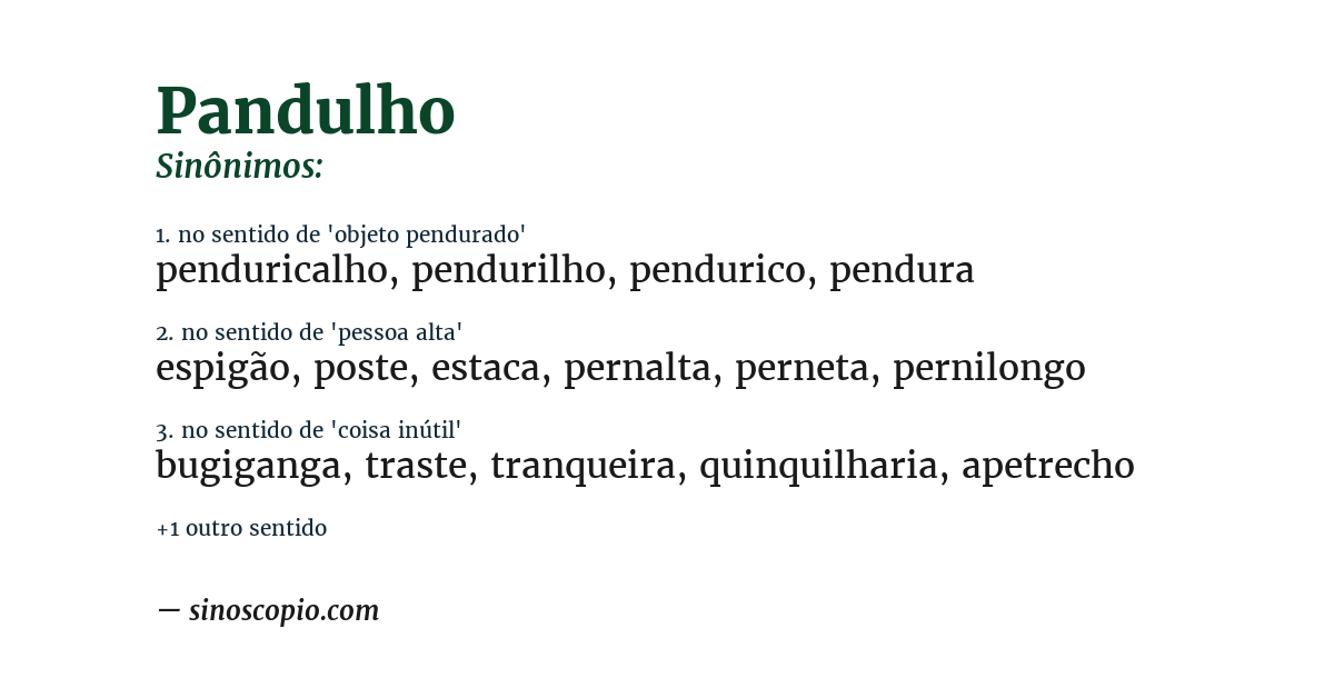 Sinônimo de pandulho