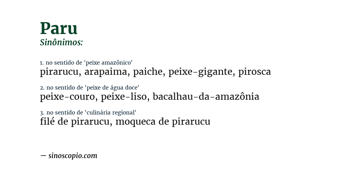 Sinônimo de paru
