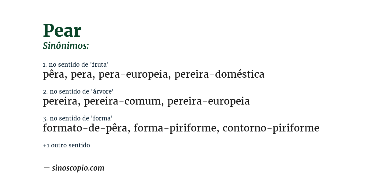 Sinônimo de pear