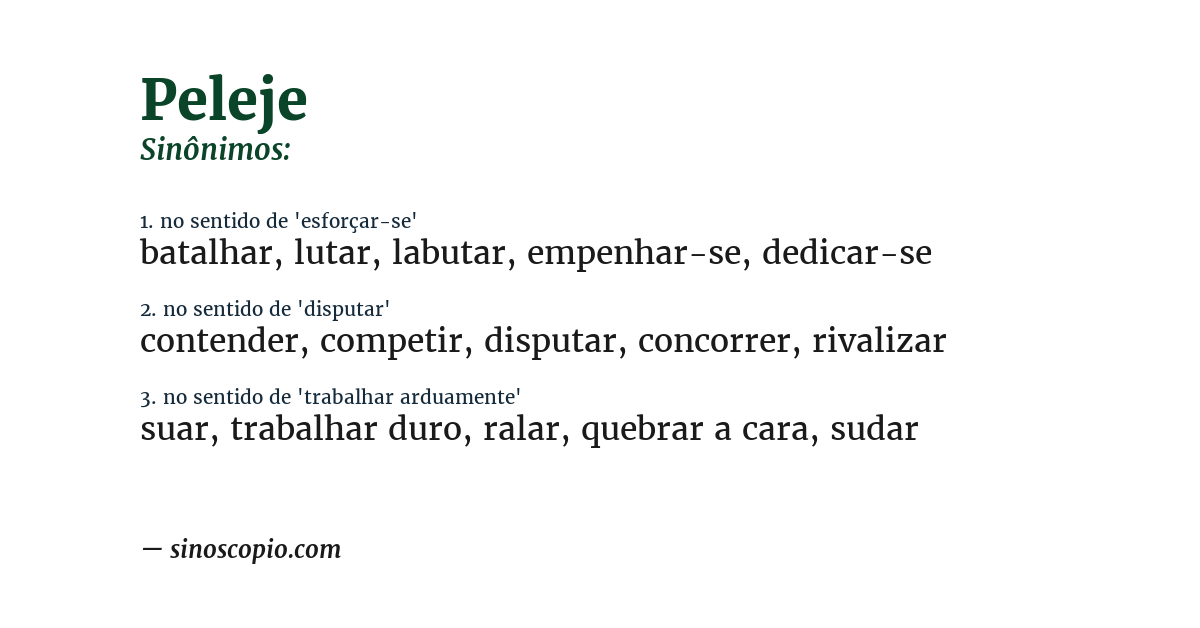 Sinônimo de peleje