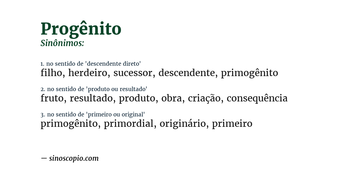 Sinônimo de progênito