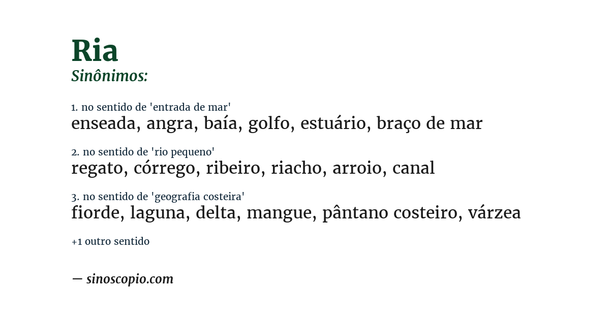 Sinônimo de ria