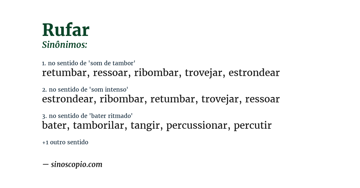 Sinônimo de rufar