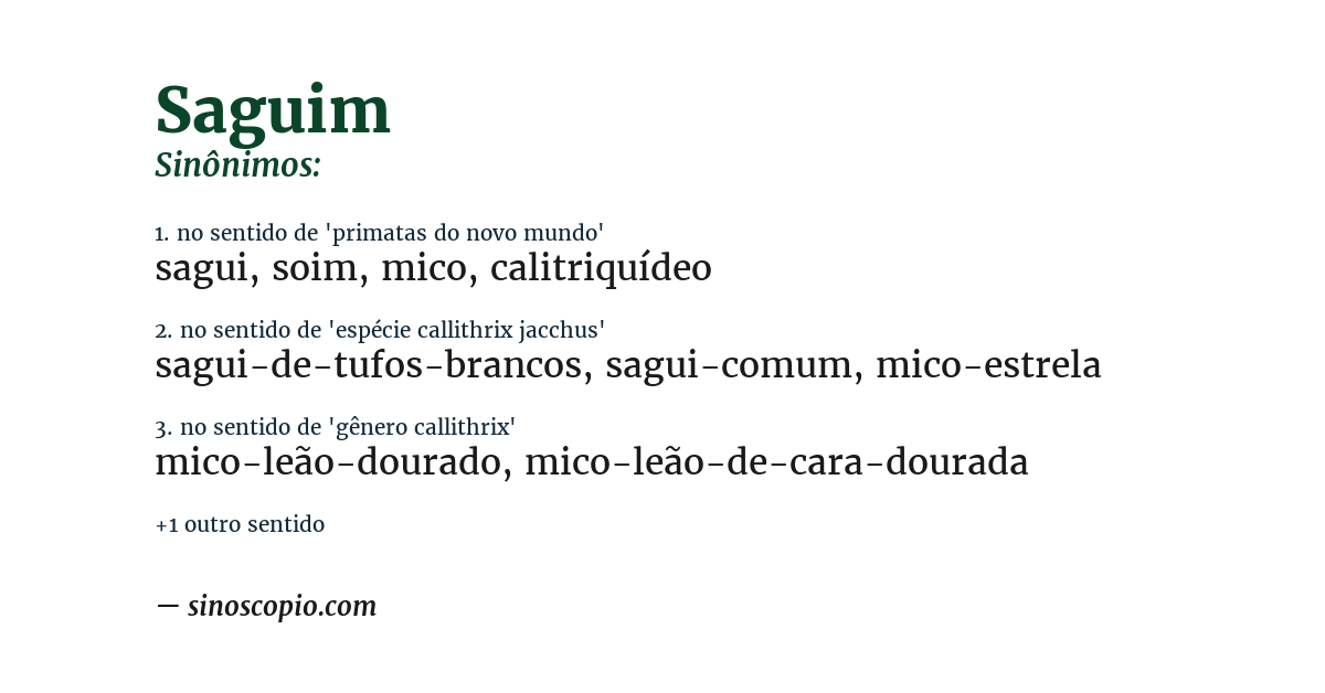 Sinônimo de saguim
