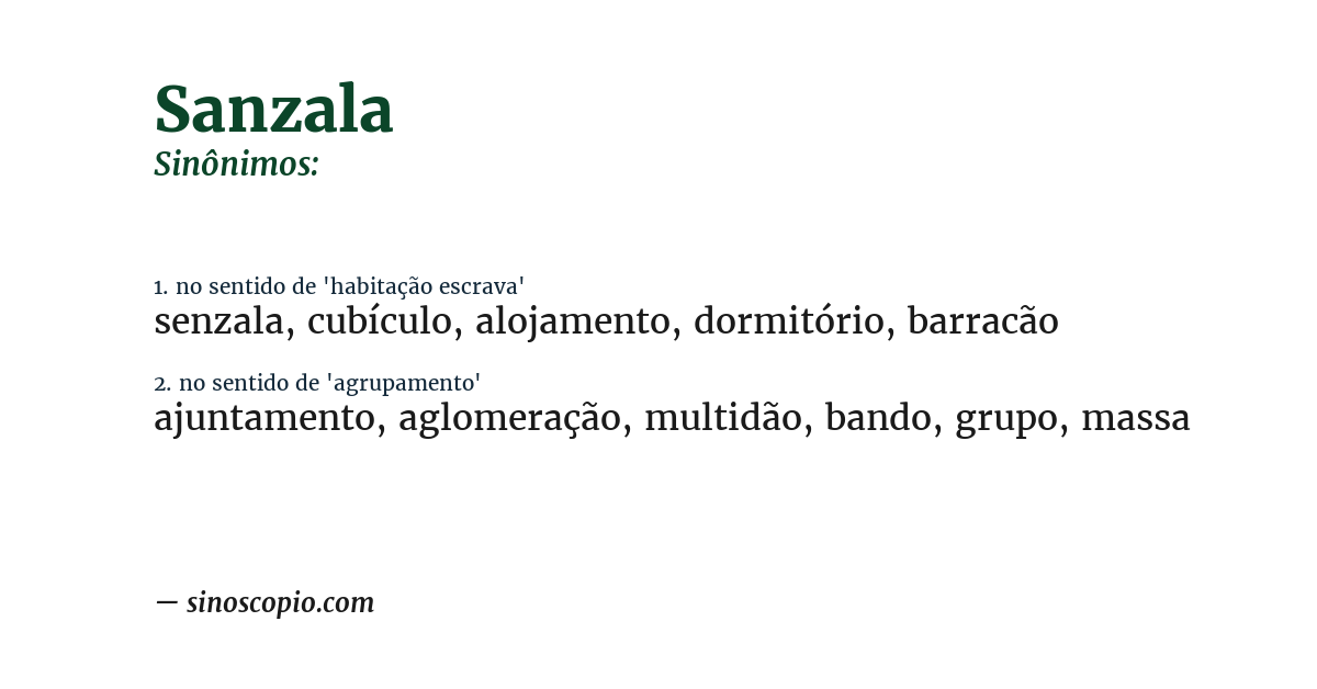 Sinônimo de sanzala