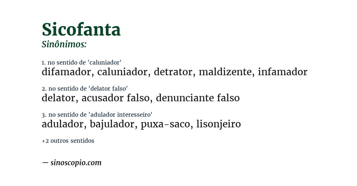 Sinônimo de sicofanta