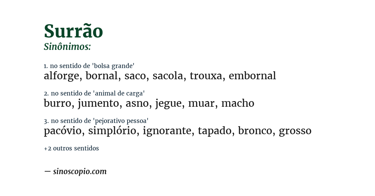 Sinônimo de surrão