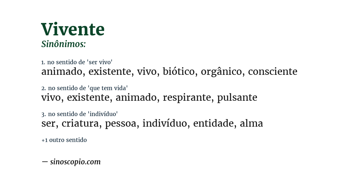 Sinônimo de vivente