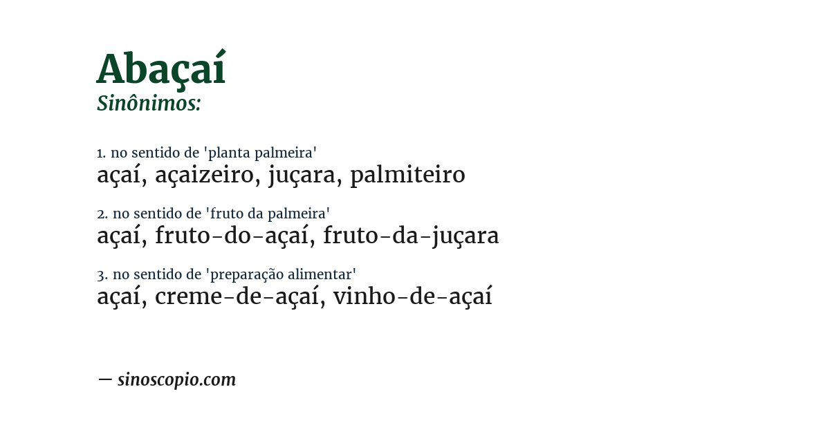 Sinônimo de abaçaí