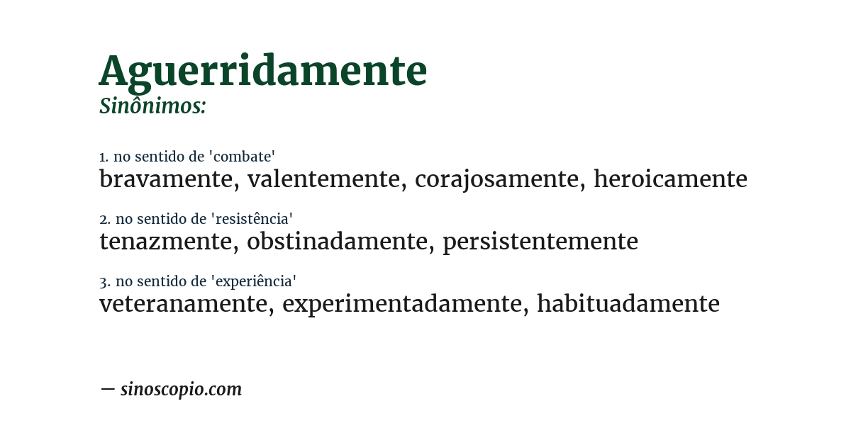 Sinônimo de aguerridamente