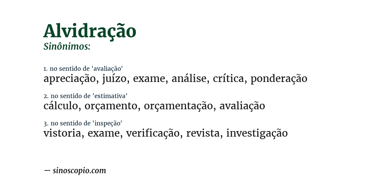 Sinônimo de alvidração