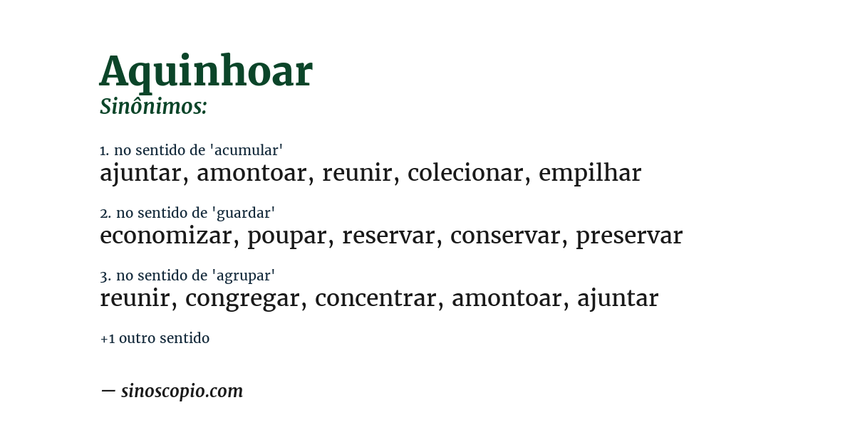Sinônimo de aquinhoar
