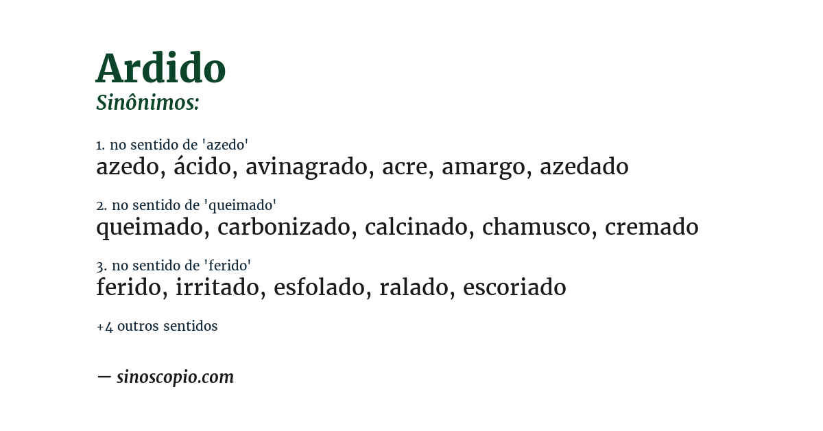 Sinônimo de ardido